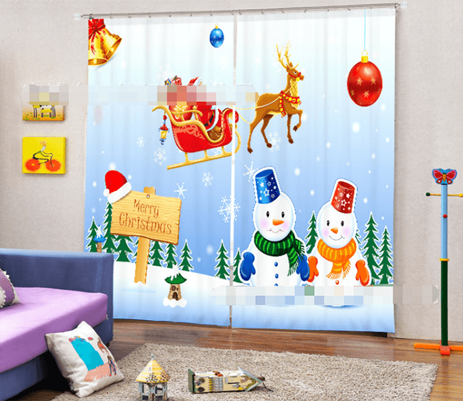 3D Christmas Santa Claus 2040 Curtains Drapes Wallpaper AJ Wallpaper 