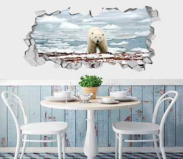 3D Icing Sea Bear 034 Broken Wall Murals Wallpaper AJ Wallpaper 