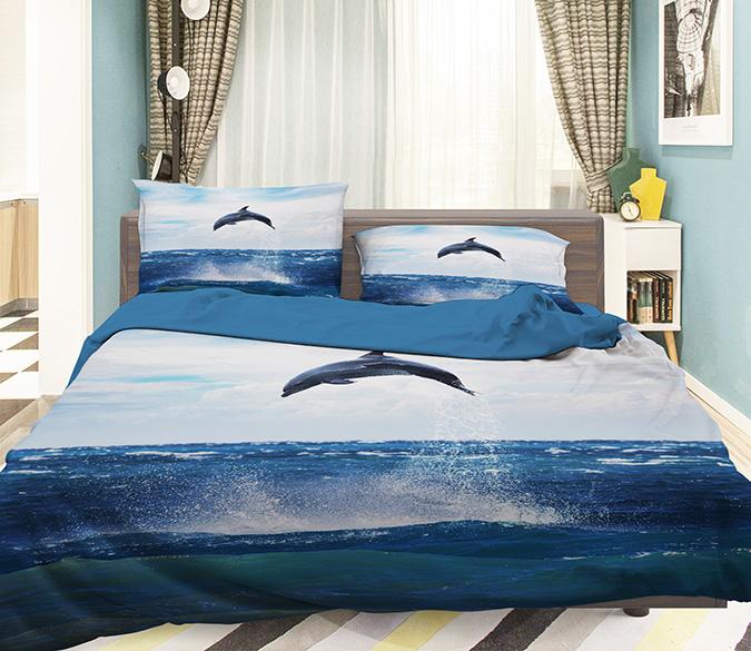 3D Sea Jumping Dolphin 283 Bed Pillowcases Quilt Wallpaper AJ Wallpaper 