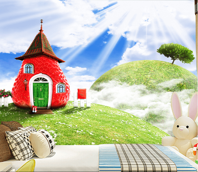 3D Strawberry House Wallpaper AJ Wallpaper 