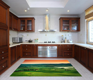 3D Green Hilly Area 501 Kitchen Mat Floor Mural Wallpaper AJ Wallpaper 