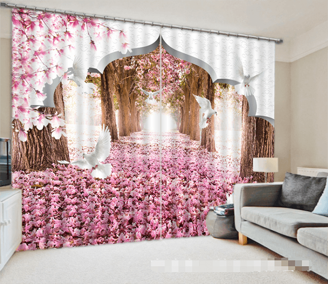 3D Flowers And Birds 1341 Curtains Drapes Wallpaper AJ Wallpaper 