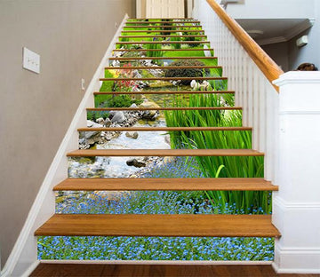 3D Creek Scenery 931 Stair Risers Wallpaper AJ Wallpaper 