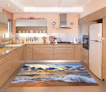 3D Sea Sunset Waves 529 Kitchen Mat Floor Mural Wallpaper AJ Wallpaper 