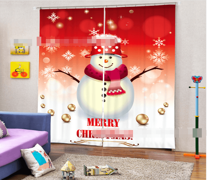 3D Christmas Snowman 1114 Curtains Drapes Wallpaper AJ Wallpaper 