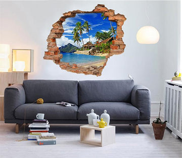 3D Seaside Cottage 213 Broken Wall Murals Wallpaper AJ Wallpaper 