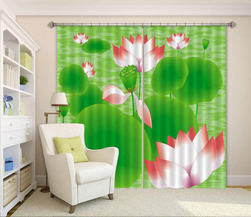 3D Lotus Flowers 274 Curtains Drapes Wallpaper AJ Wallpaper 