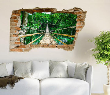 3D Lake Drawbridge 091 Broken Wall Murals Wallpaper AJ Wallpaper 