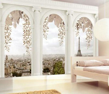 3D Flower Pillars Paris 591 Wallpaper AJ Wallpaper 