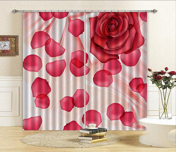 3D Silk Red Flowers 264 Curtains Drapes Wallpaper AJ Wallpaper 