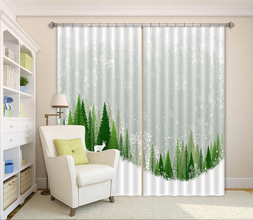 3D Snow Forest Pattern 408 Curtains Drapes Wallpaper AJ Wallpaper 