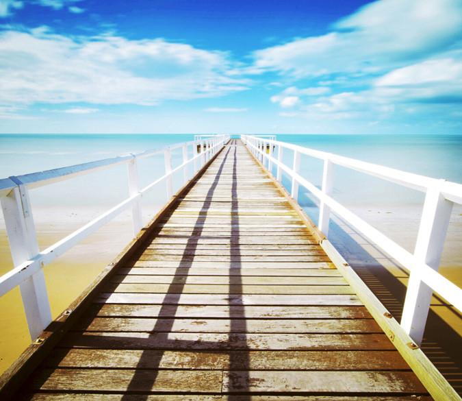 Beach Wooden Bridge Wallpaper AJ Wallpaper 