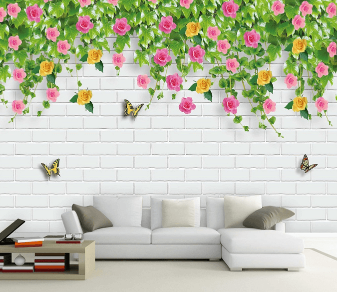 Beautiful Flowers Wall Wallpaper AJ Wallpaper 