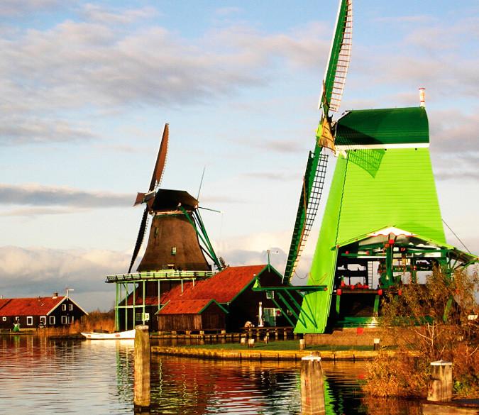 Riverside Windmills Wallpaper AJ Wallpaper 