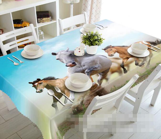 3D Running Horses 1135 Tablecloths Wallpaper AJ Wallpaper 