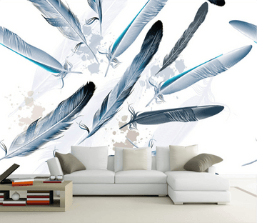 3D Blue Feather 027 Wallpaper AJ Wallpaper 