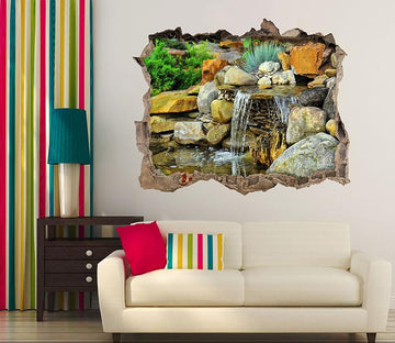 3D River Stones 111 Broken Wall Murals Wallpaper AJ Wallpaper 