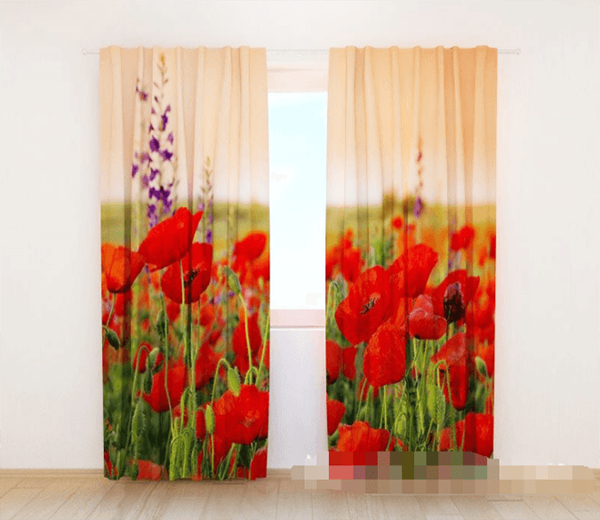 3D Red Flowers 1193 Curtains Drapes Wallpaper AJ Wallpaper 