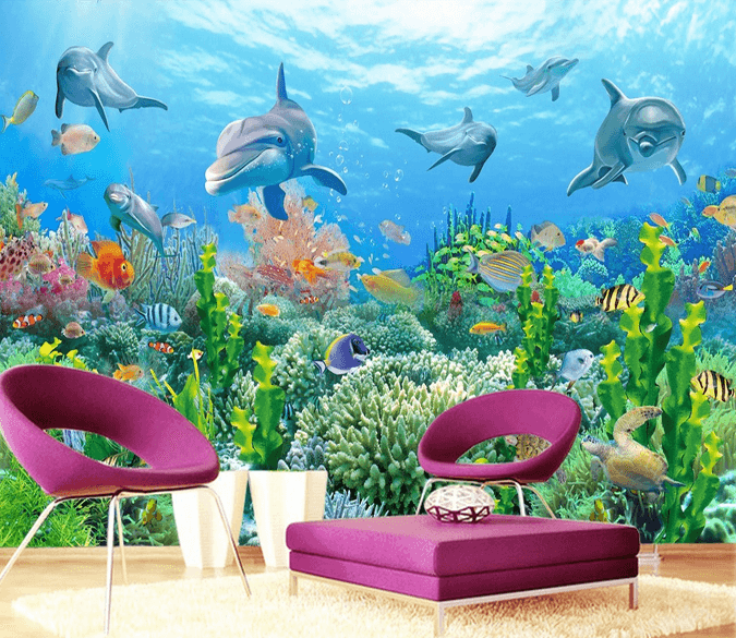 Seabed Swimming Fishes Wallpaper AJ Wallpaper 2 