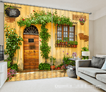 3D Horse Potted Plants 1071 Curtains Drapes Wallpaper AJ Wallpaper 