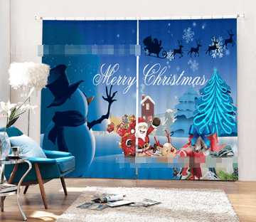 3D Happy Santa Claus 2089 Curtains Drapes Wallpaper AJ Wallpaper 