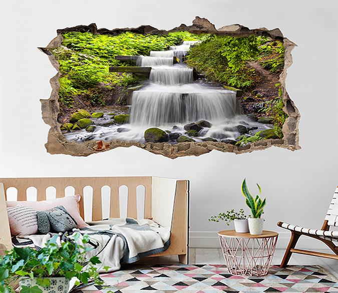 3D River Ladder 038 Broken Wall Murals Wallpaper AJ Wallpaper 