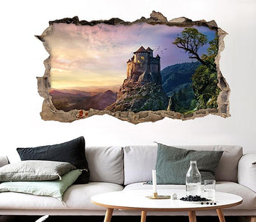 3D Mountain Peak Castle 062 Broken Wall Murals Wallpaper AJ Wallpaper 