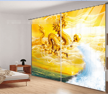 3D Dragon Carving 911 Curtains Drapes Wallpaper AJ Wallpaper 