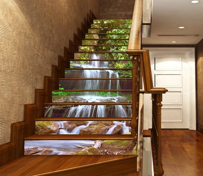 3D Mountain Spring Water 1341 Stair Risers Wallpaper AJ Wallpaper 