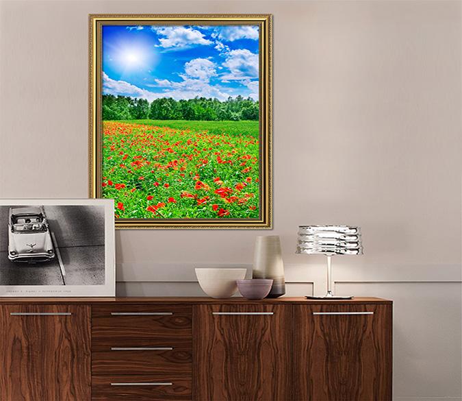 3D Meadow Flowers 045 Fake Framed Print Painting Wallpaper AJ Creativity Home 