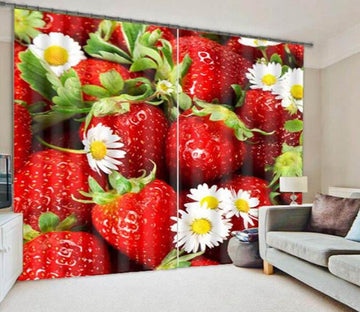 3D Strawberry Flowers 876 Curtains Drapes Wallpaper AJ Wallpaper 