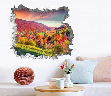 3D Colorful Mountains Scenery 206 Broken Wall Murals Wallpaper AJ Wallpaper 