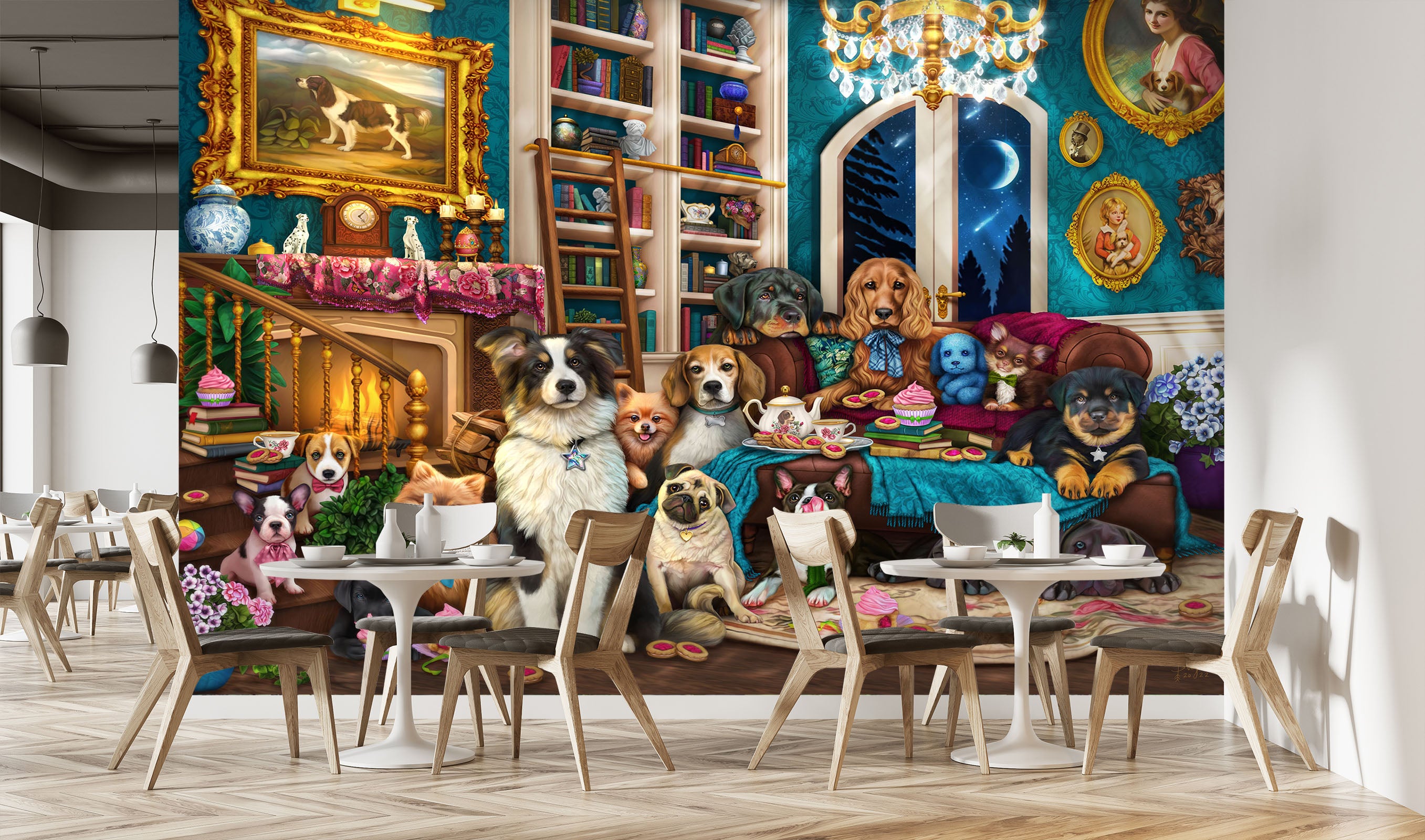 3D Pet Party 8771 Brigid Ashwood Wall Mural Wall Murals