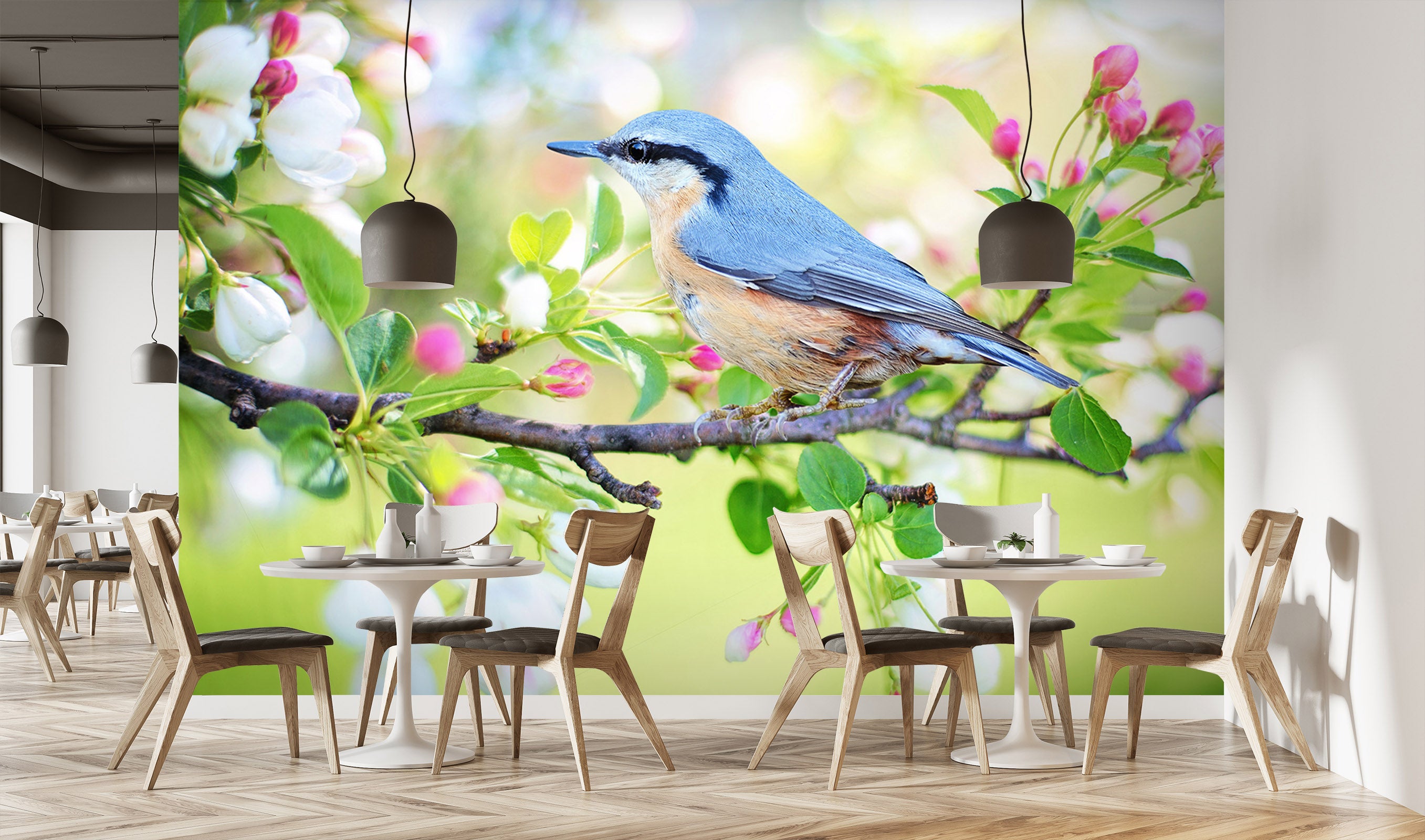 3D Blue Bird 337 Wall Murals