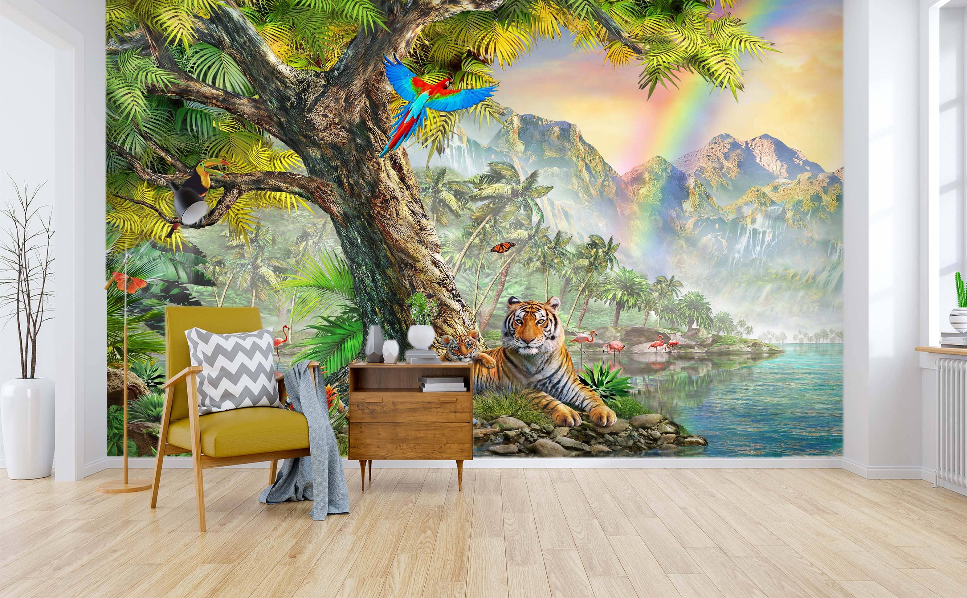 3D Rainbow Forest 1414 Adrian Chesterman Wall Mural Wall Murals Wallpaper AJ Wallpaper 2 