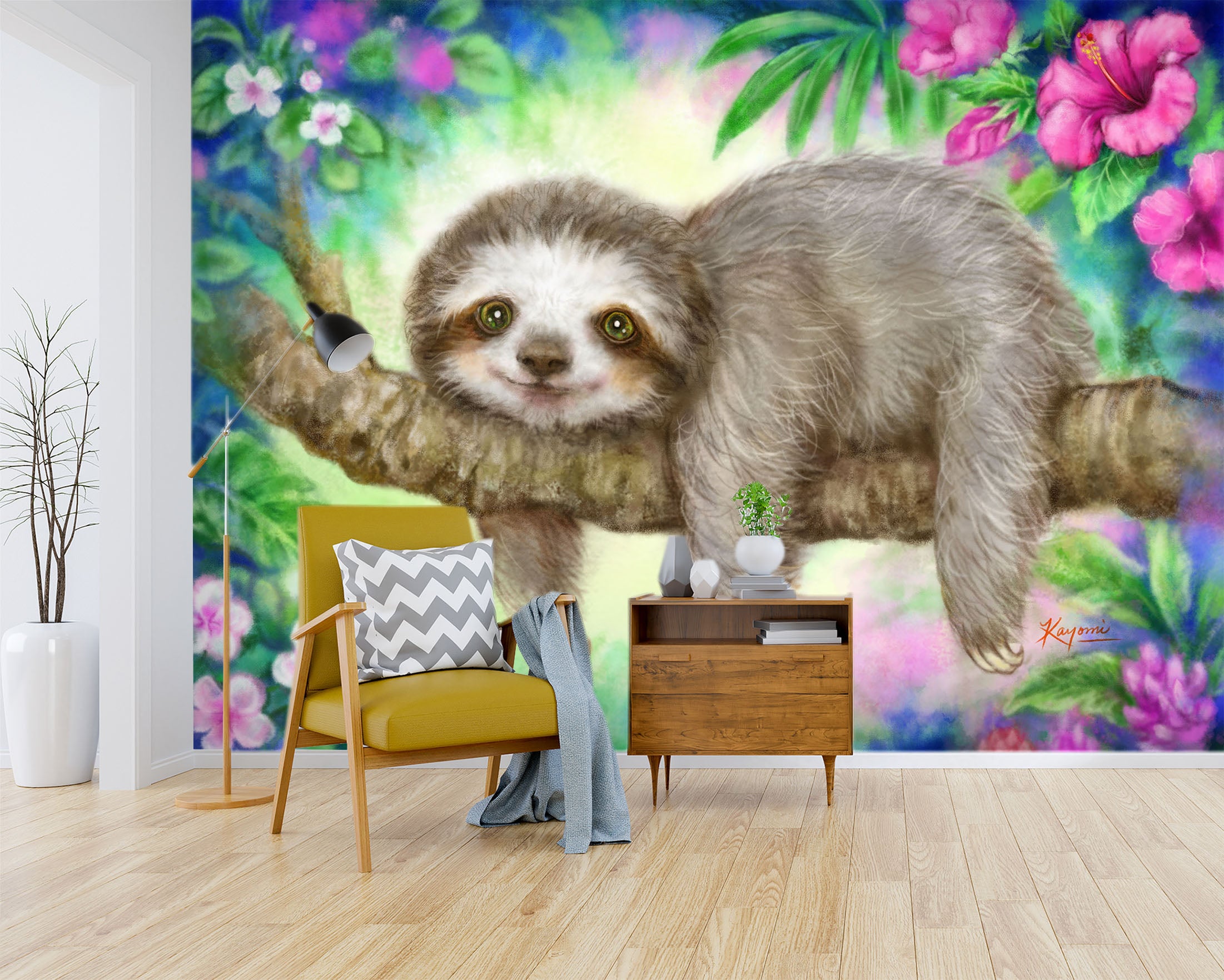 3D Cartoon Sloth 5550 Kayomi Harai Wall Mural Wall Murals