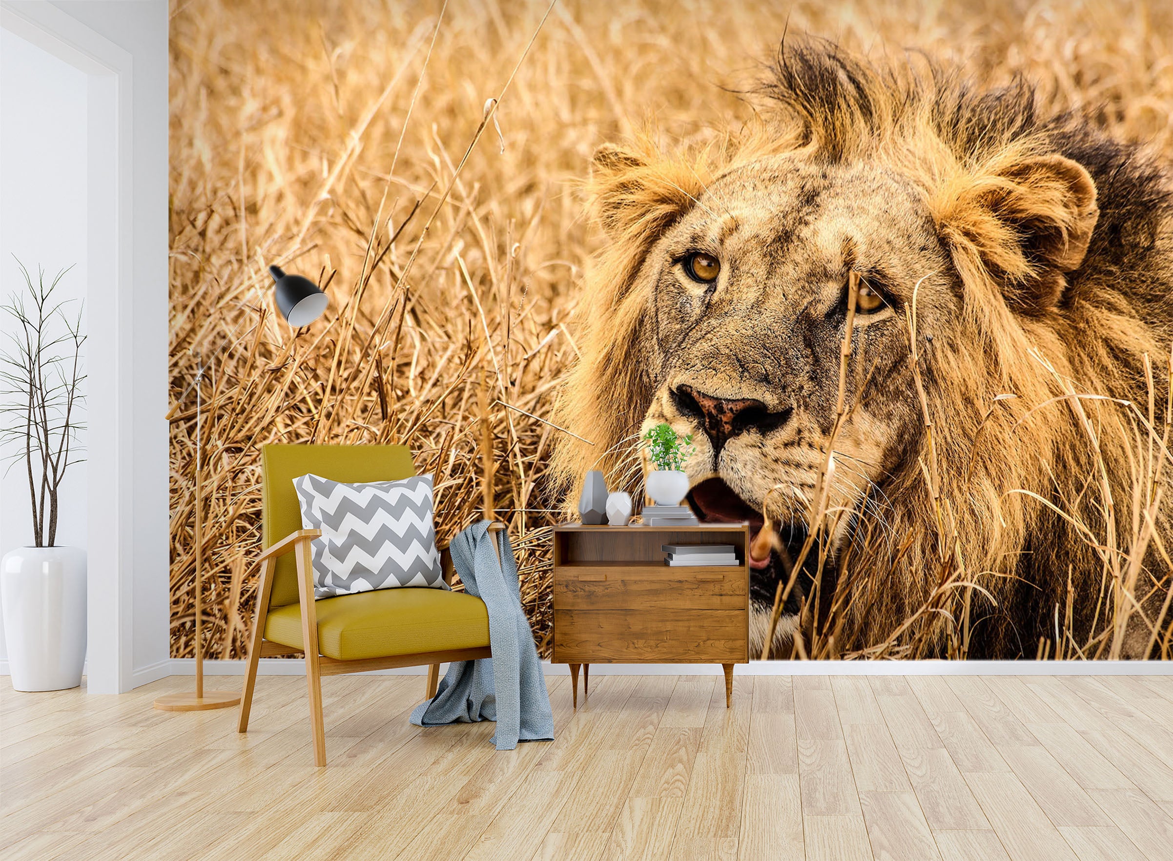 3D Prairie Lion 136 Wall Murals