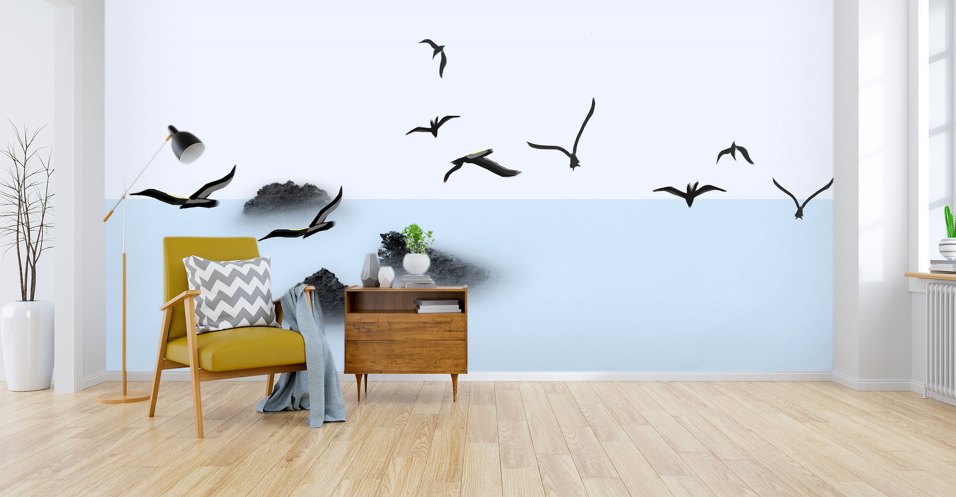 3D Sea Bird 024 Wall Murals