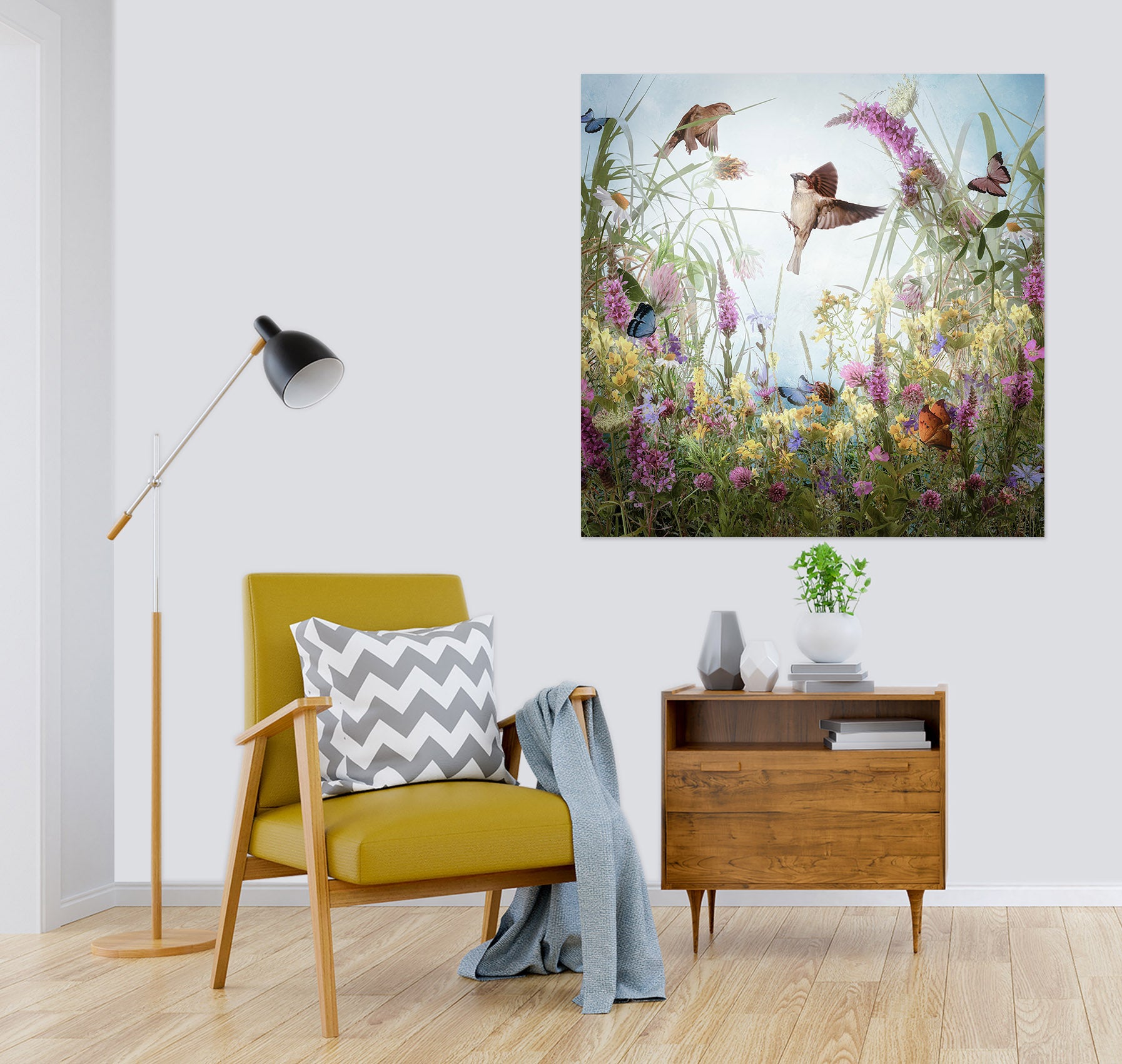 3D Wildflower Bird 4016 Beth Sheridan Wall Sticker