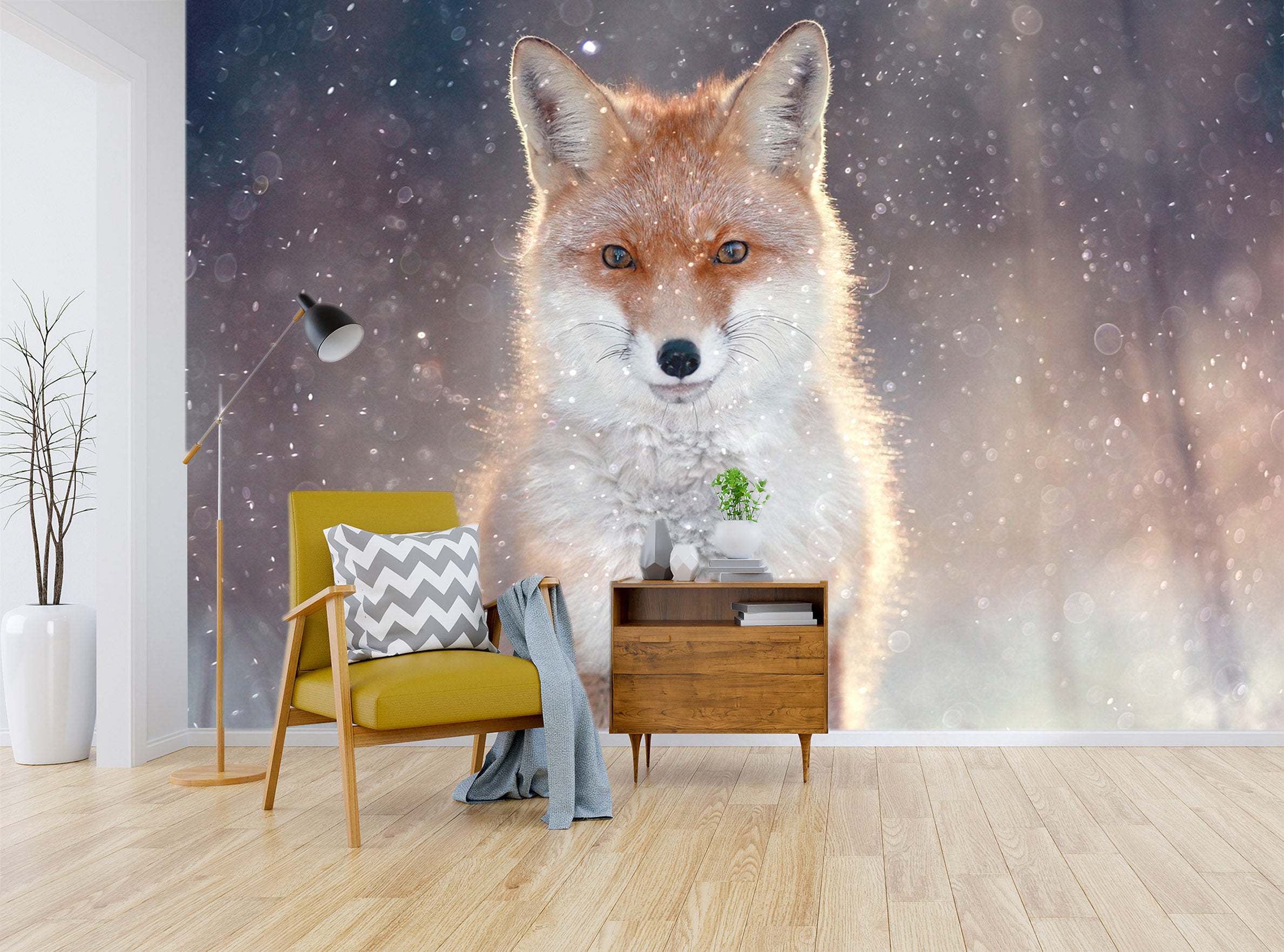 3D Cute Fox 102 Wall Murals