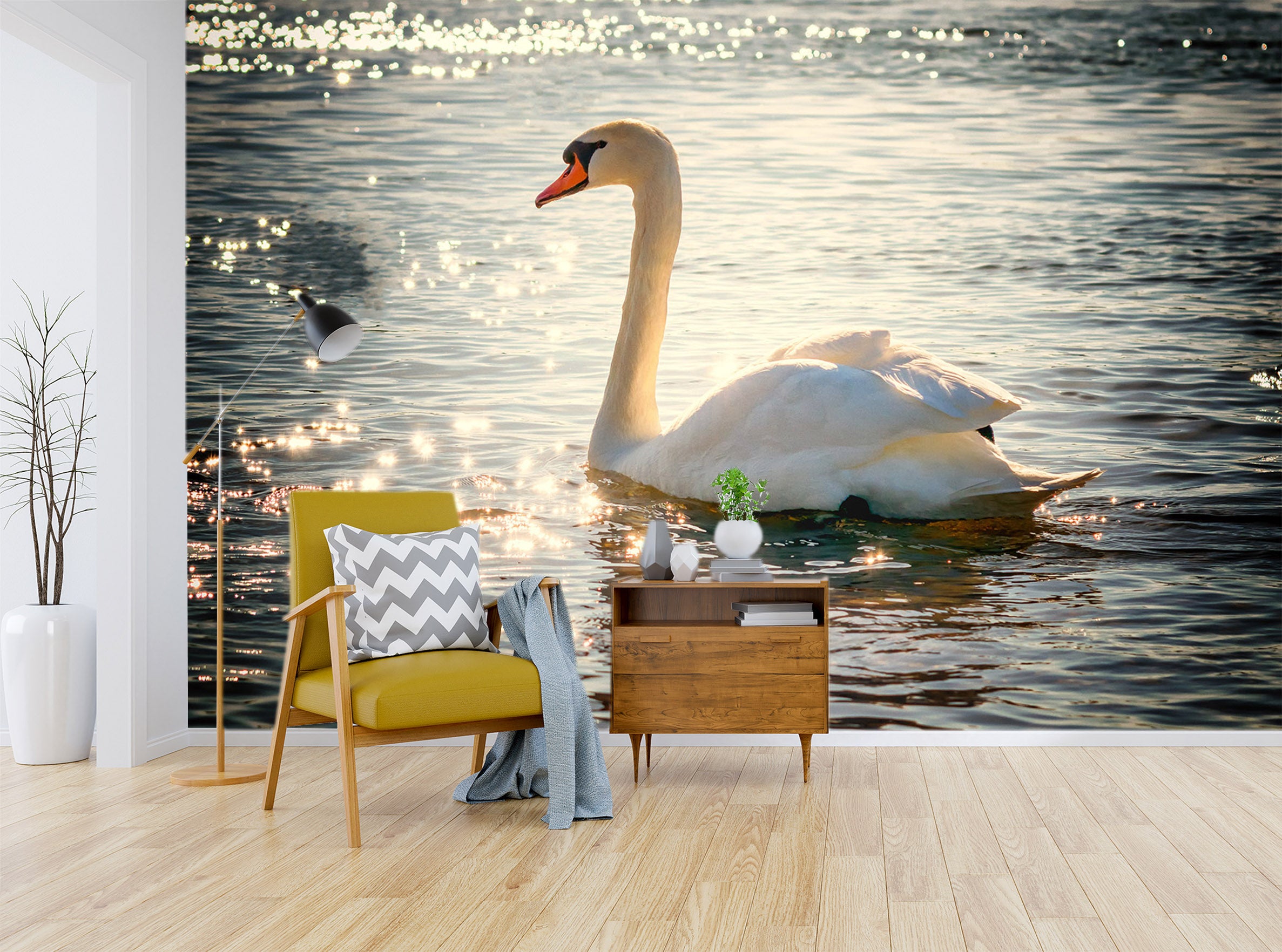 3D Swan Lake 267 Wall Murals