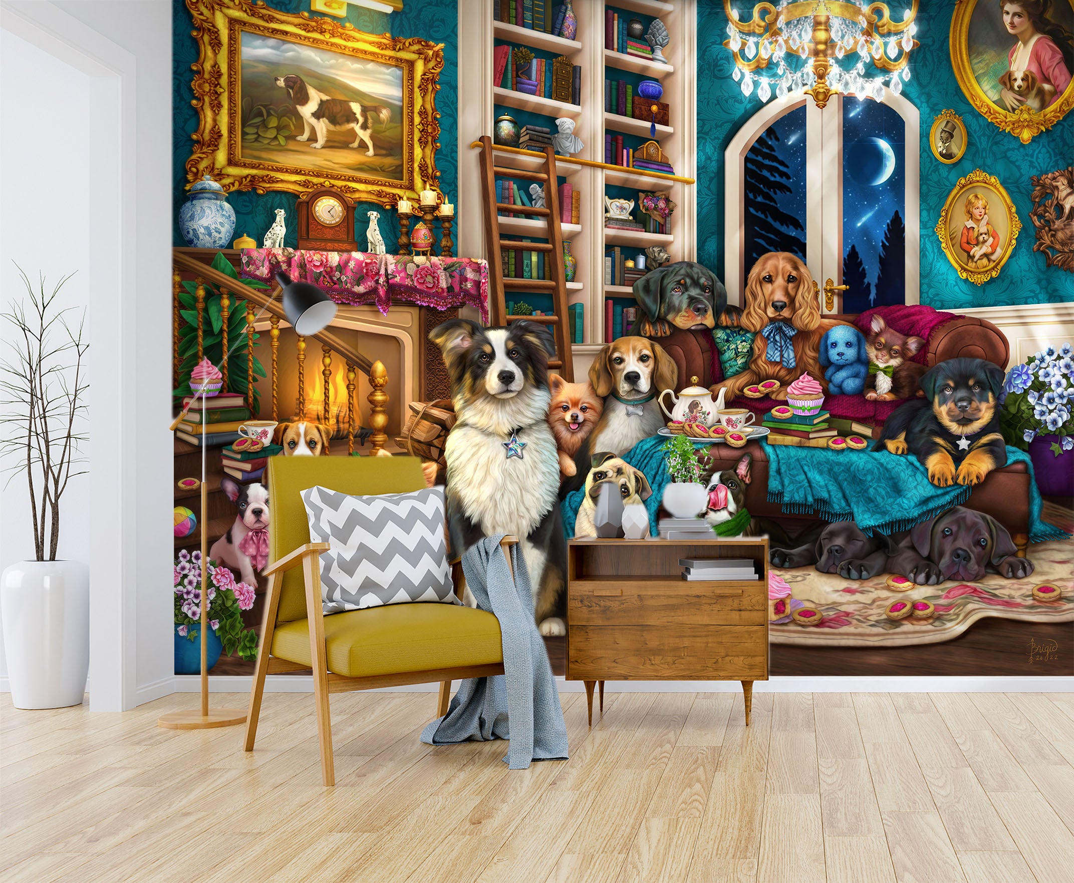 3D Pet Party 8771 Brigid Ashwood Wall Mural Wall Murals