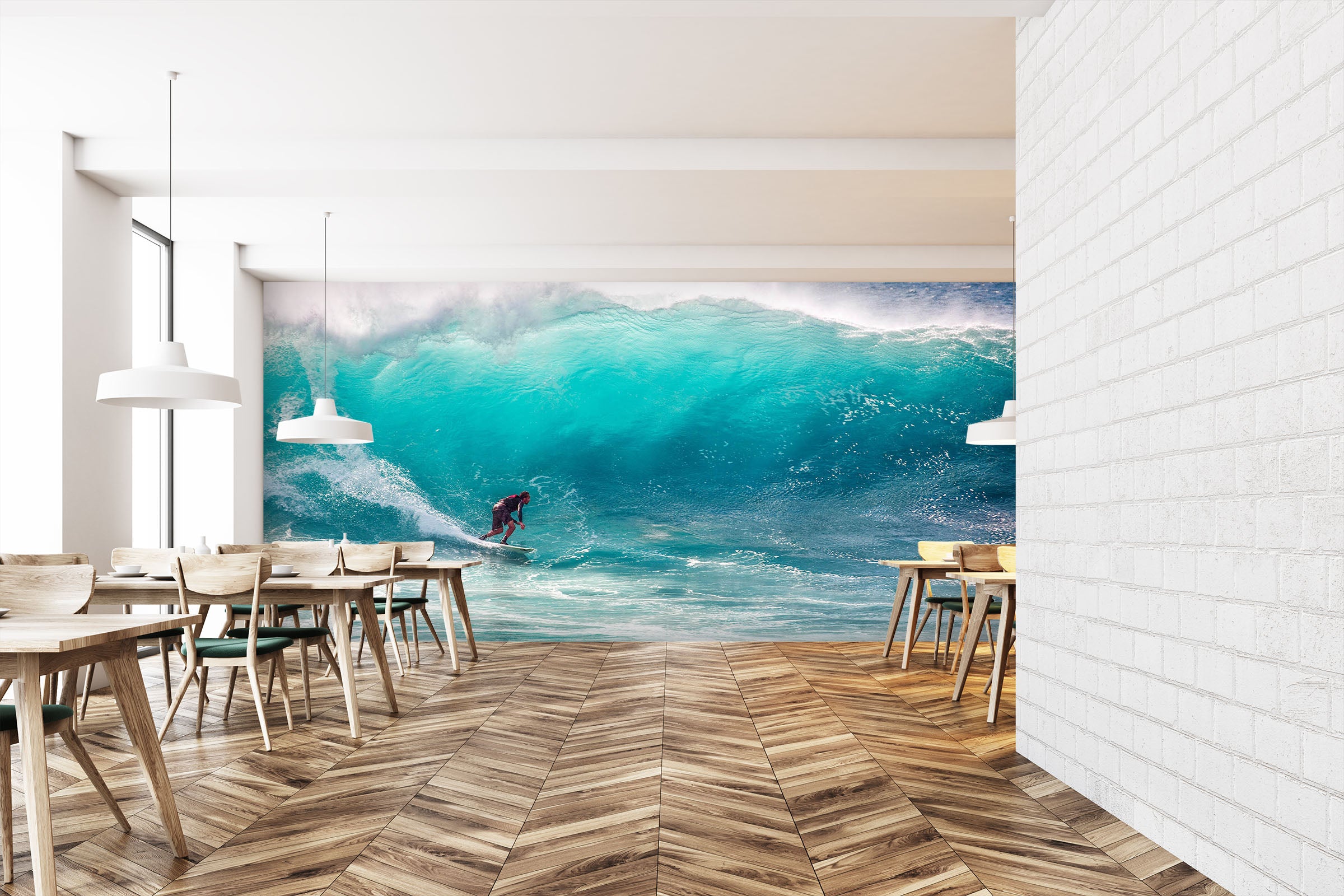 3D Man Surfing 213 Vehicle Wall Murals