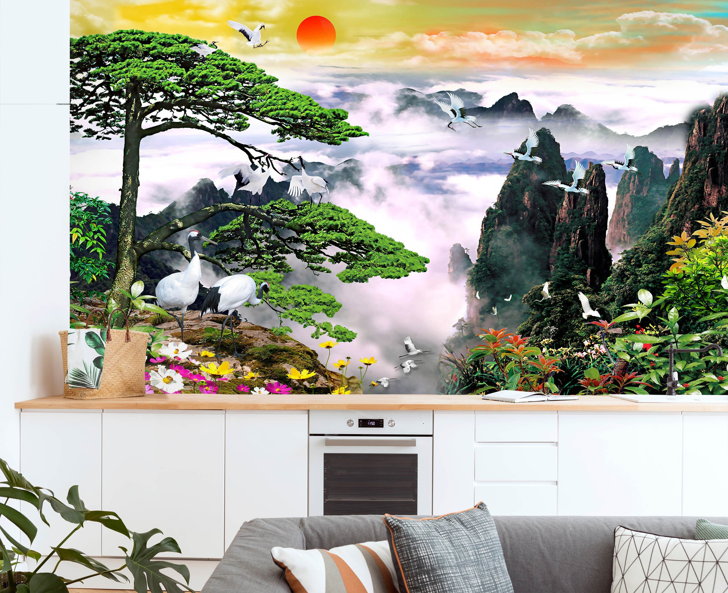 3D Misty Mountains 1461 Wall Murals