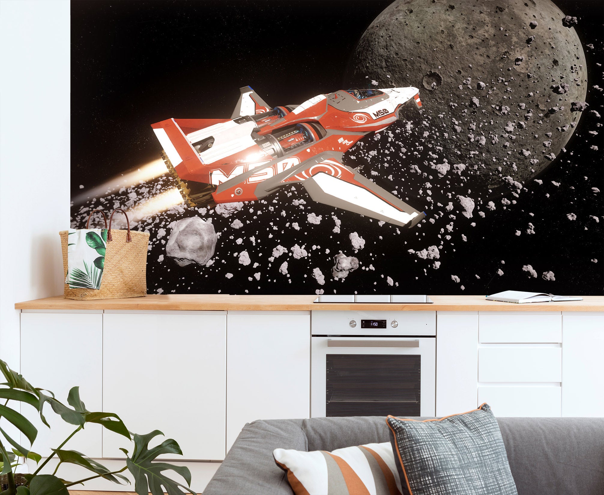 3D Spaceship Planet 208 Vehicle Wall Murals