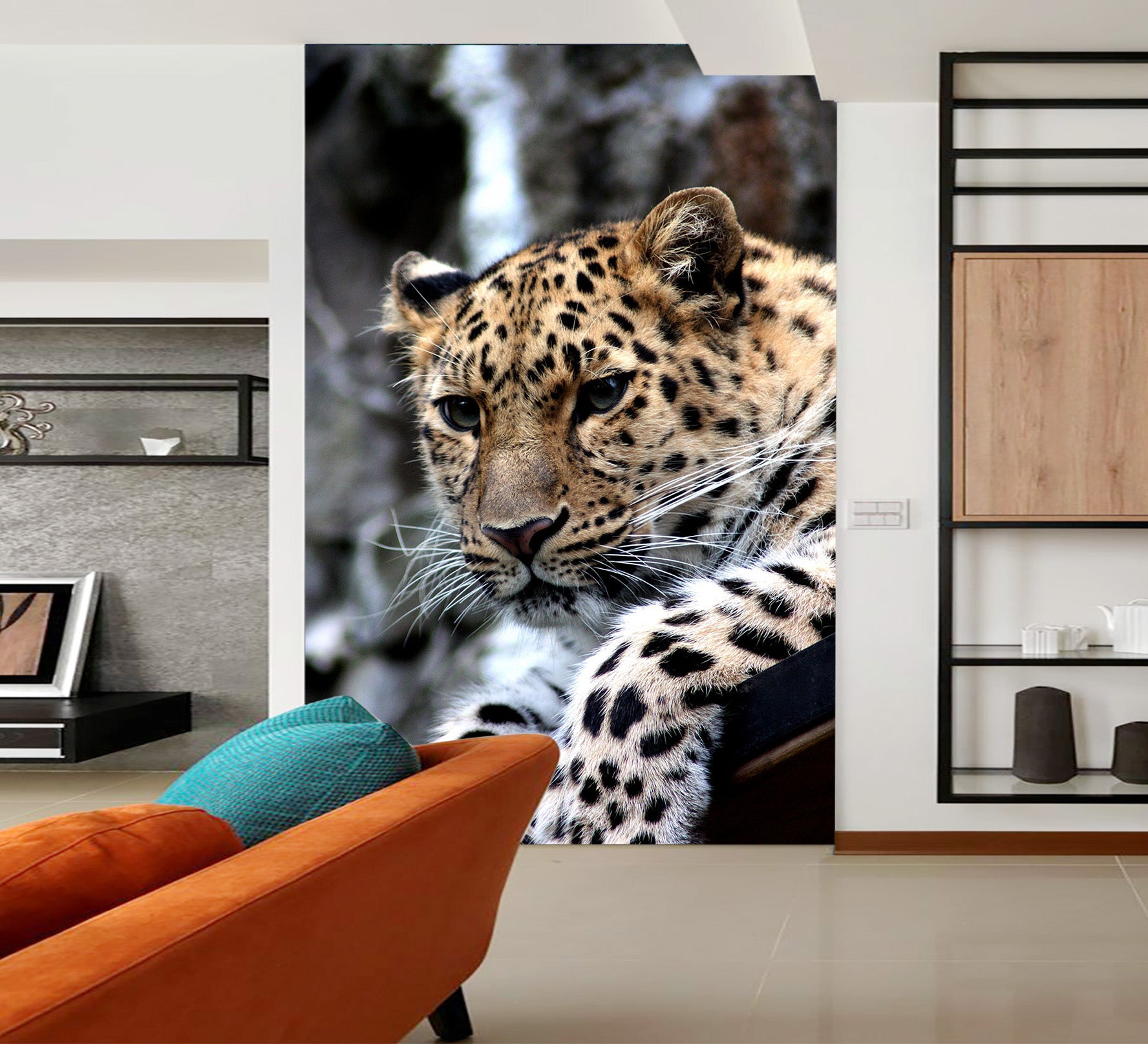 3D Leopard Stone 109 Wall Murals