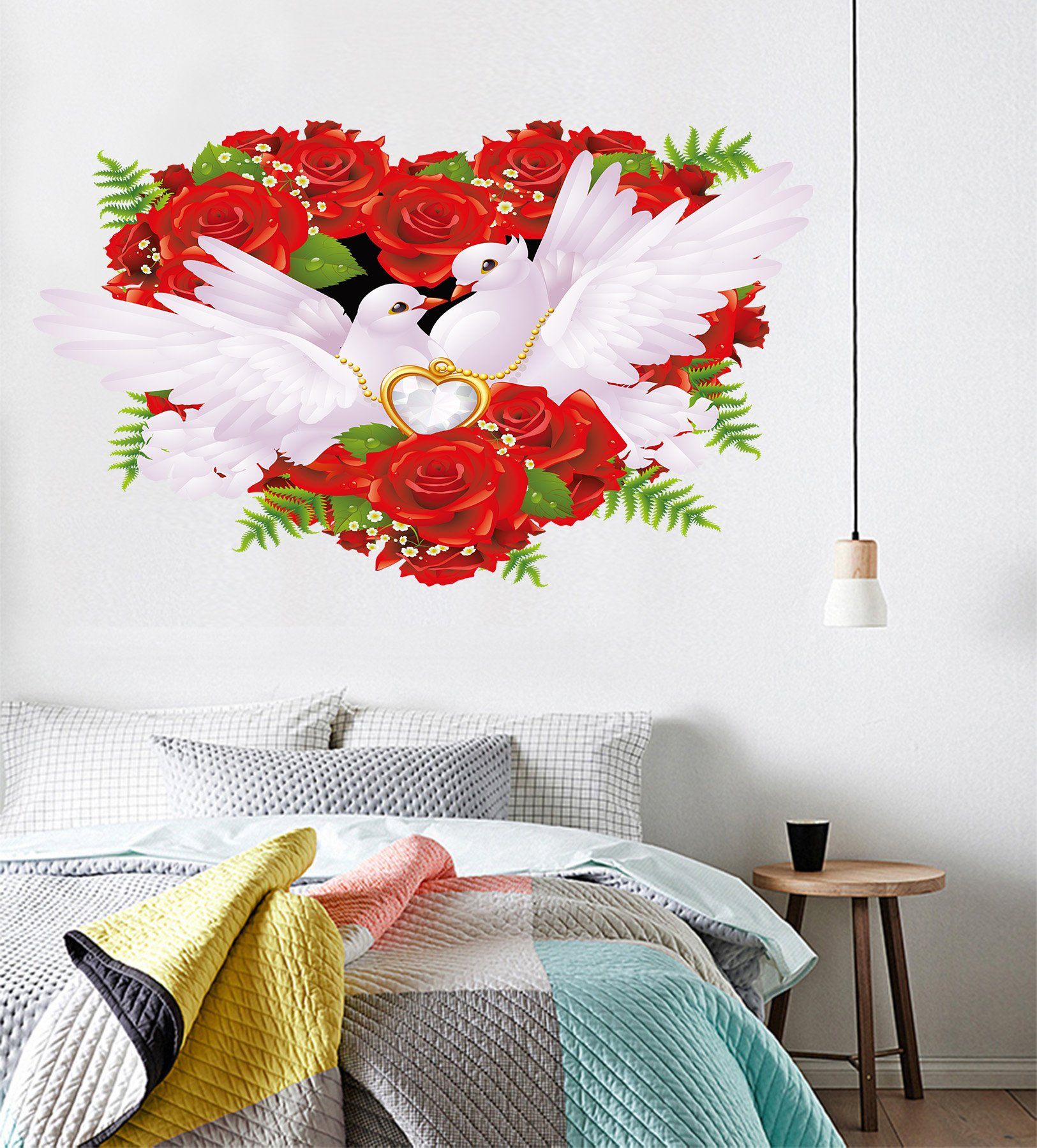 3D Safflower Pigeon 027 Wall Stickers Wallpaper AJ Wallpaper 