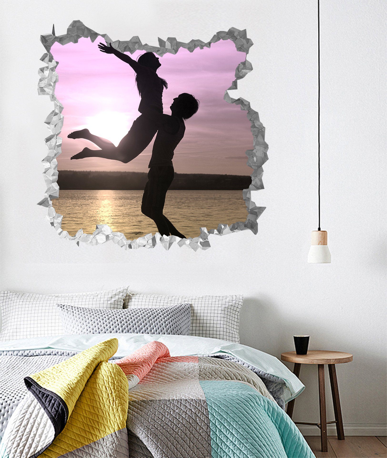 3D Dancing Lovers 230 Broken Wall Murals Wallpaper AJ Wallpaper 