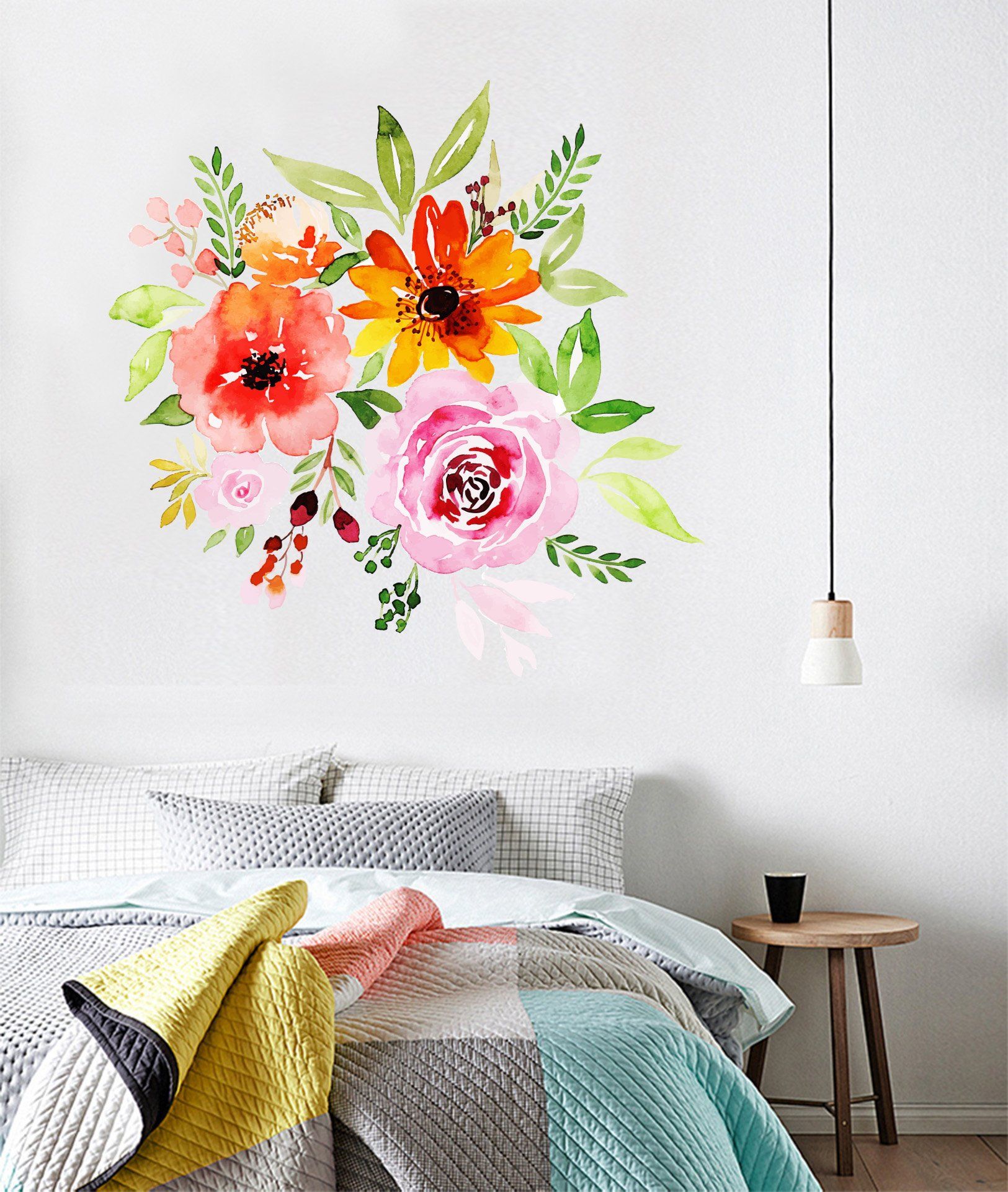 3D Flower Gouache 173 Wall Stickers Wallpaper AJ Wallpaper 