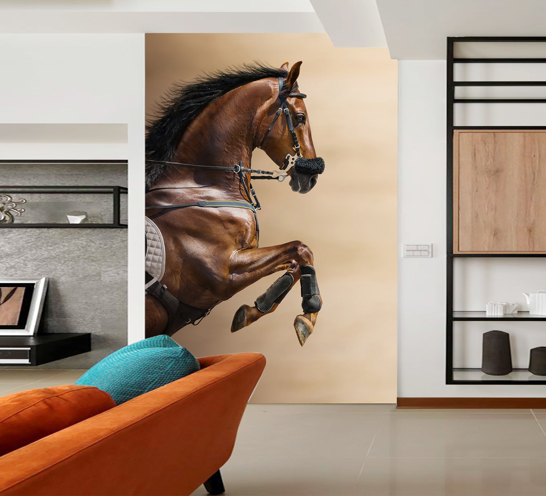 3D Horse Jumping 104 Wall Murals